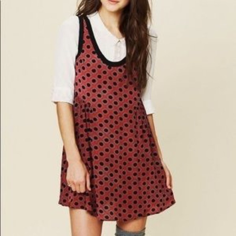 Free People Sangria Molly Dot Swing Baby Tunic